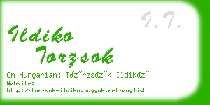 ildiko torzsok business card